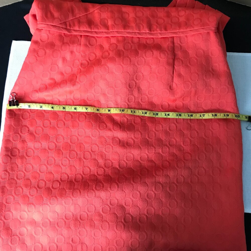 Tahari Arthur S. Levine Sheath Dress, Orange Sleeveless Textured Lined, Size 8 - Picture 6 of 12